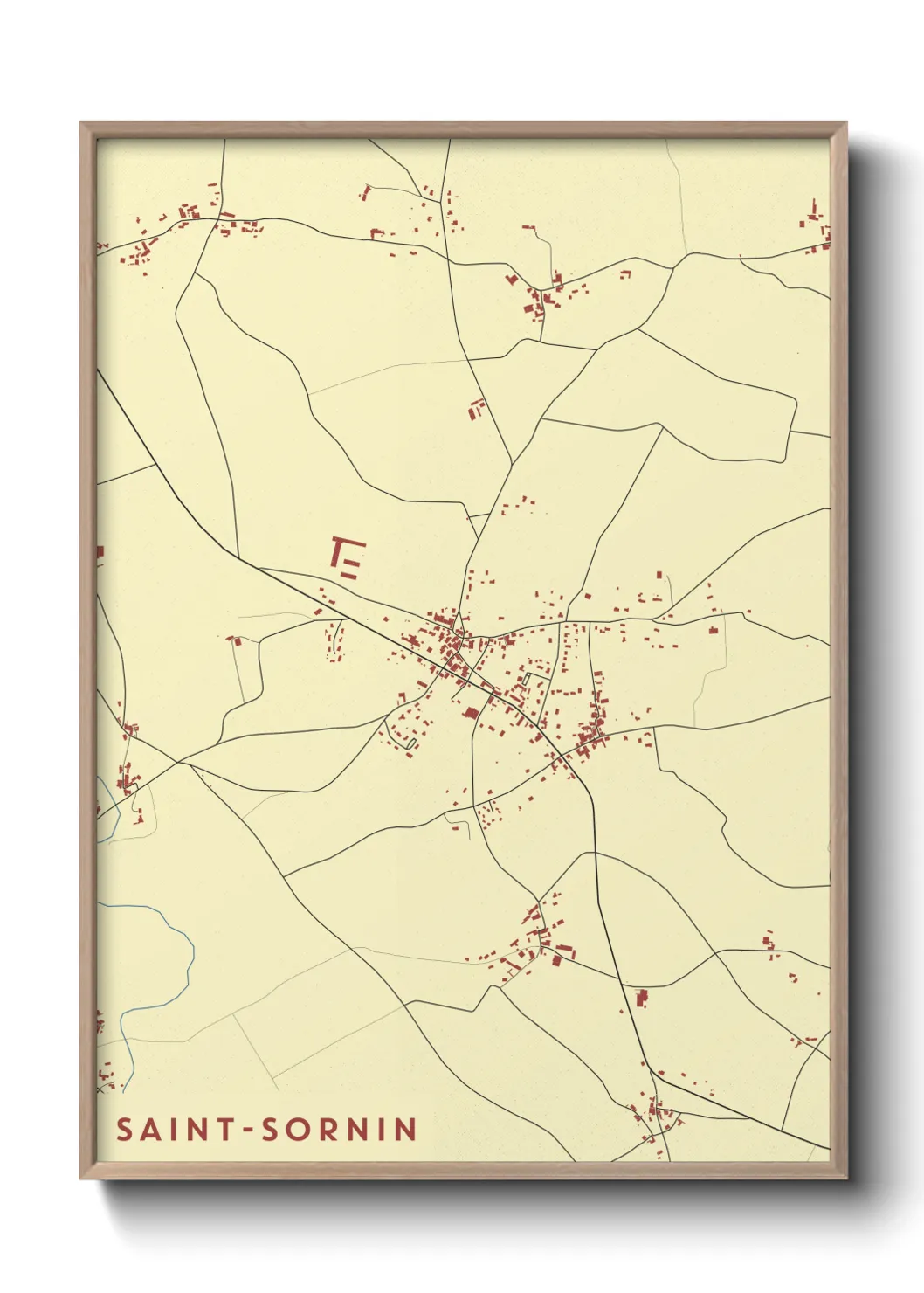 Une affiche de carte sur Saint-Sornin