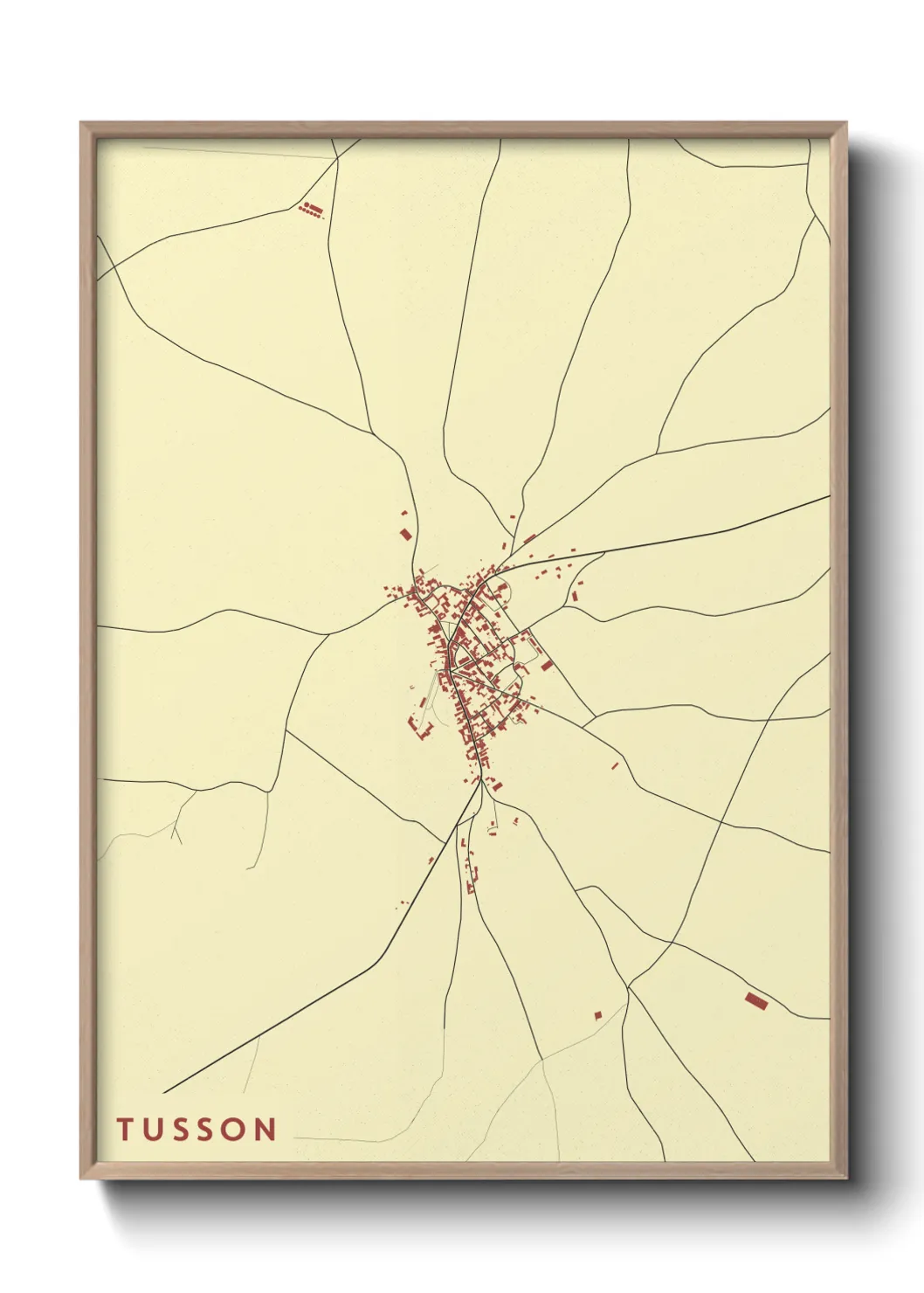 Une affiche de carte sur Tusson