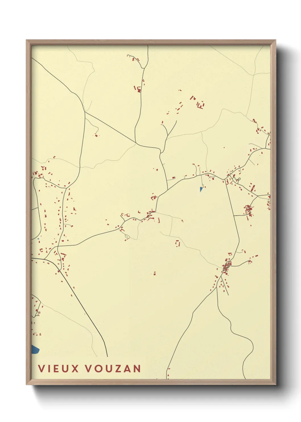 Une affiche de carte sur Vieux Vouzan