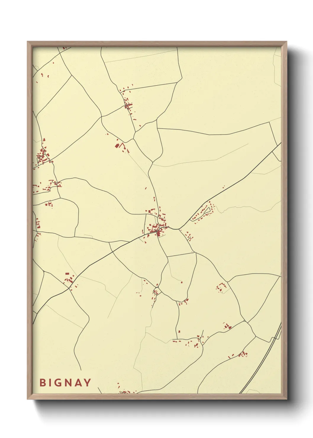 Une affiche de carte sur Bignay