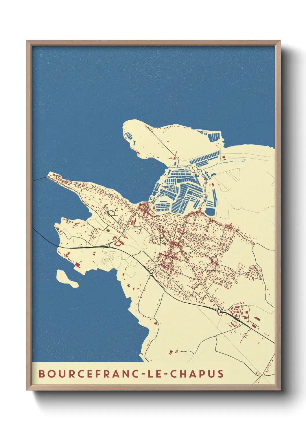 Une affiche de carte sur Bourcefranc-le-Chapus