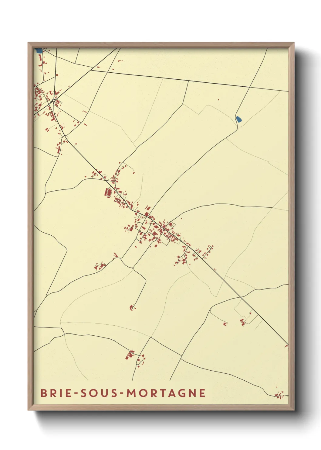 Une affiche de carte sur Brie-sous-Mortagne