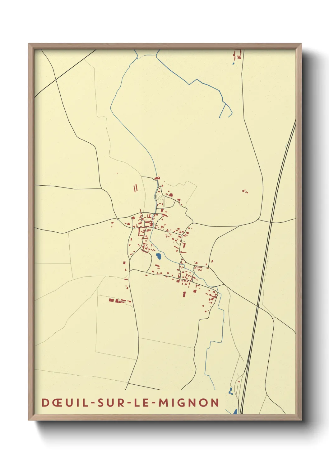 Un poster carteDœuil-sur-le-Mignon