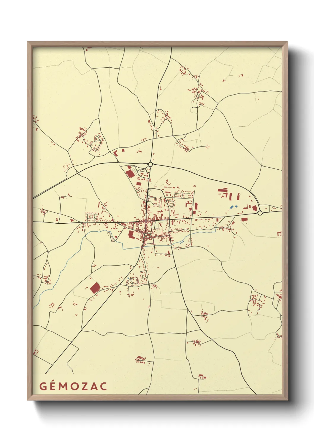 Une affiche de carte sur Gémozac