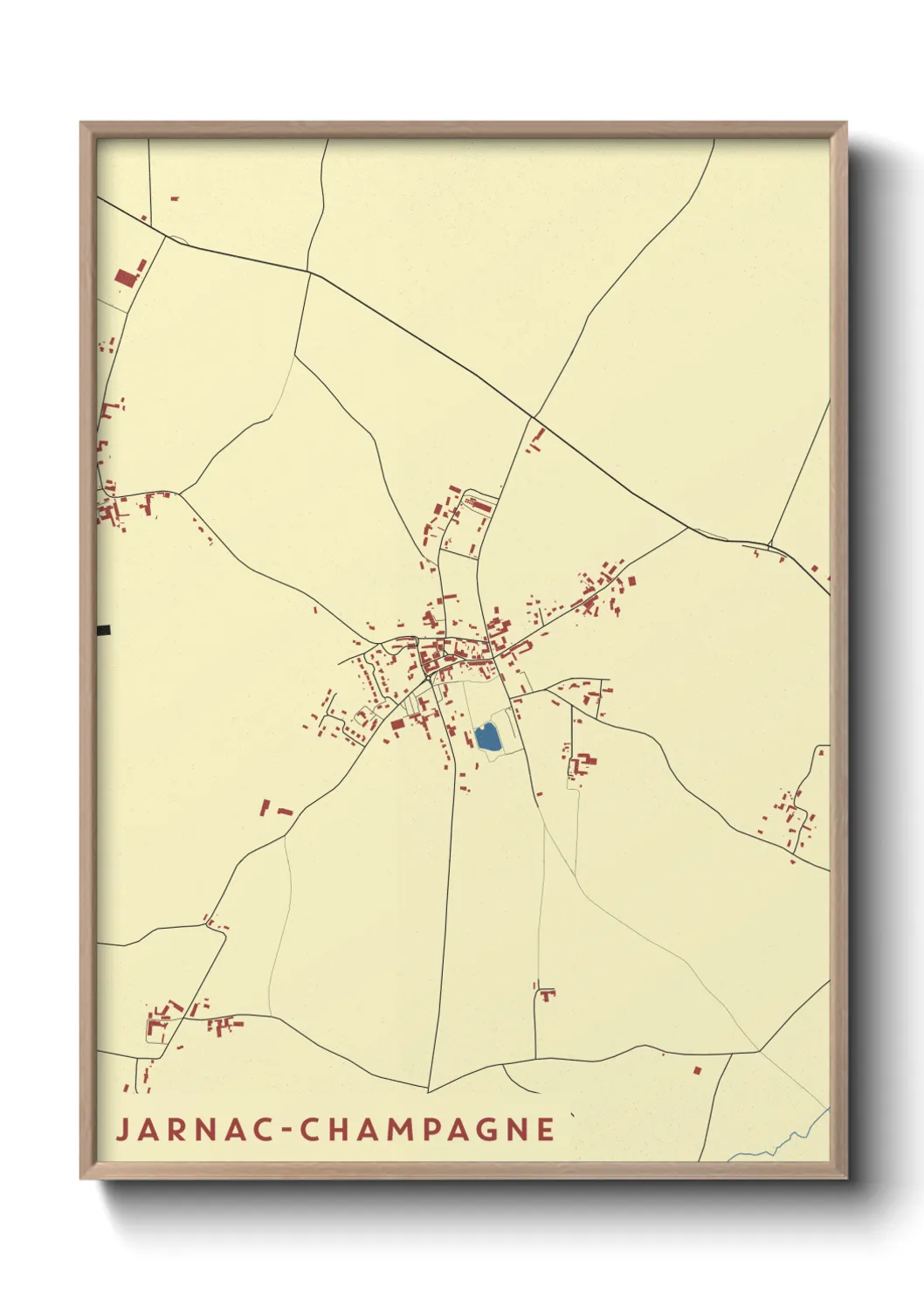 Une affiche de carte sur Jarnac-Champagne