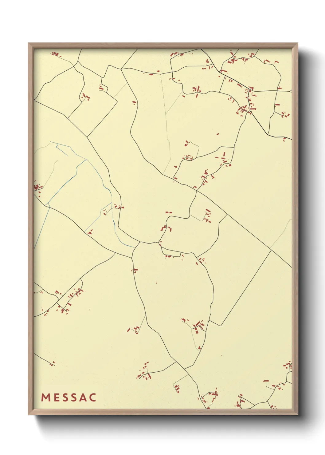 Une affiche de carte sur Messac