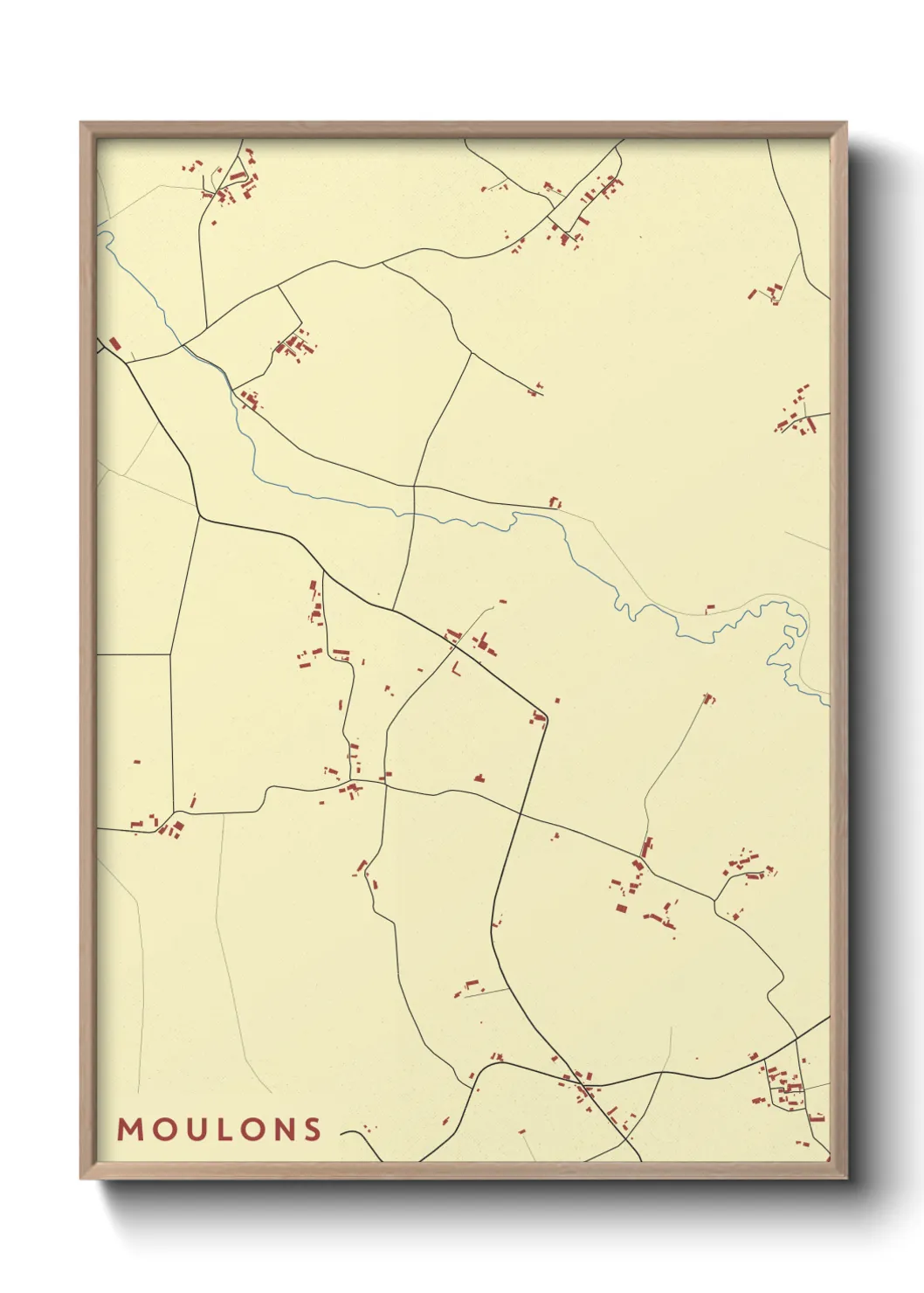 Une affiche de carte sur Moulons
