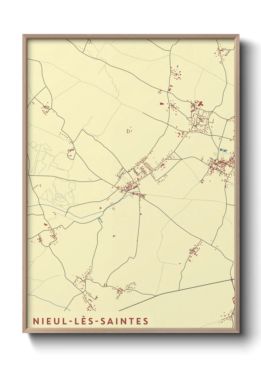 Une affiche de carte sur Nieul-lès-Saintes