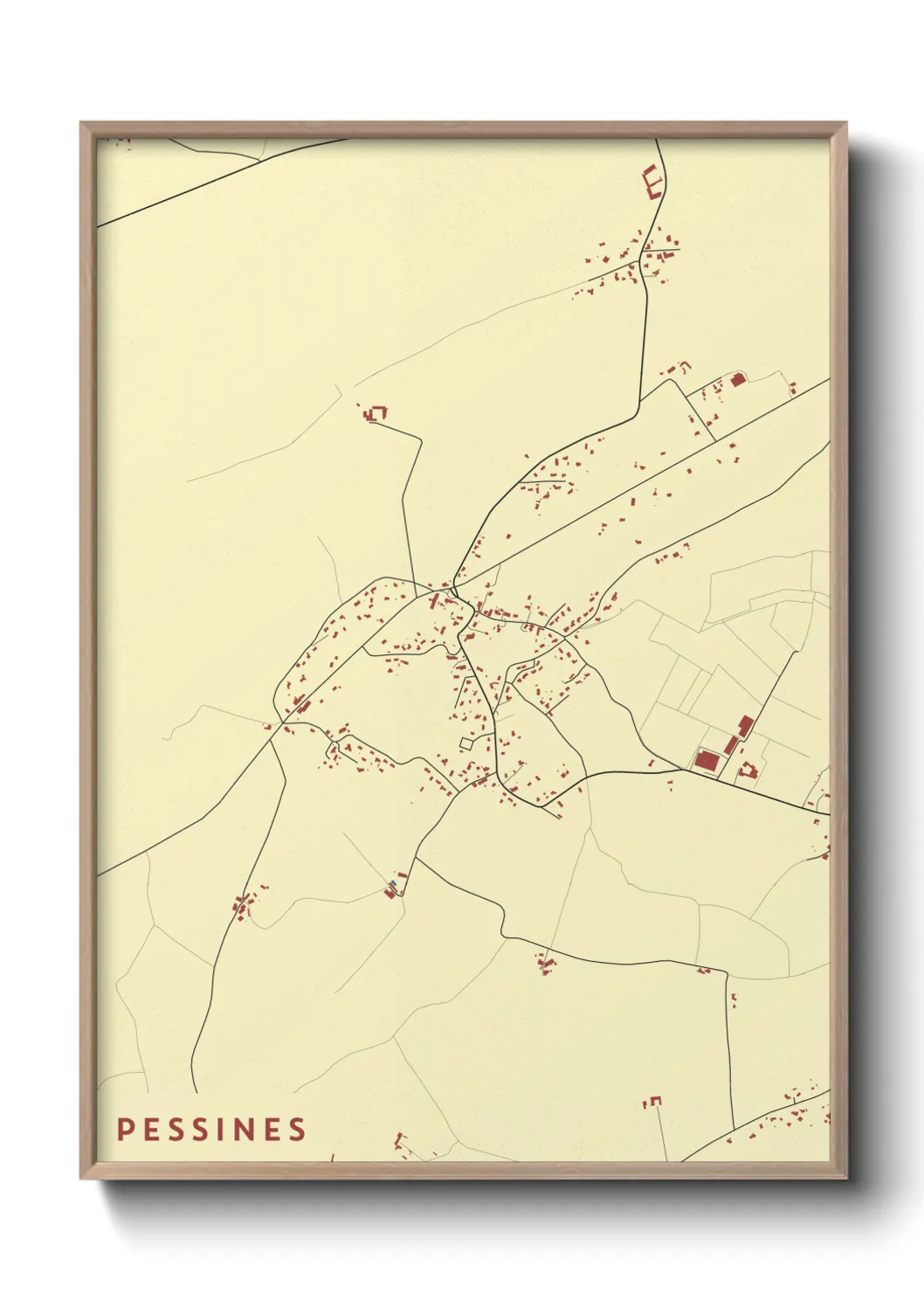 Une affiche de carte sur Pessines