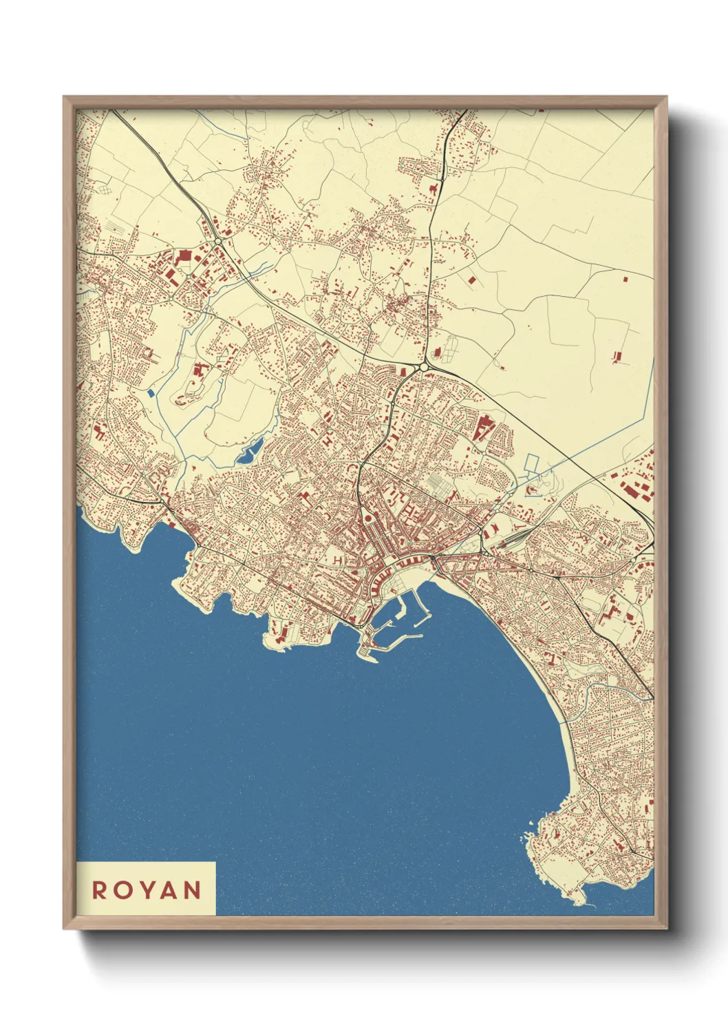 Une affiche de carte sur Royan