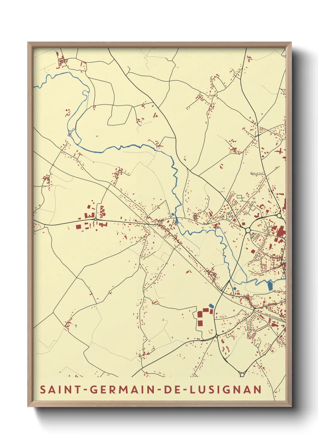 Une affiche de carte sur Saint-Germain-de-Lusignan