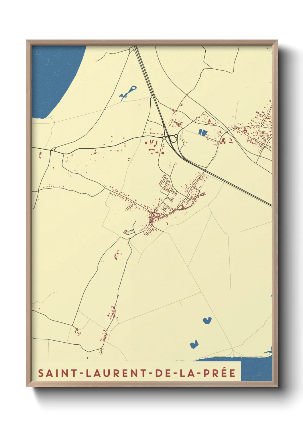 Une affiche de carte sur Saint-Laurent-de-la-Prée