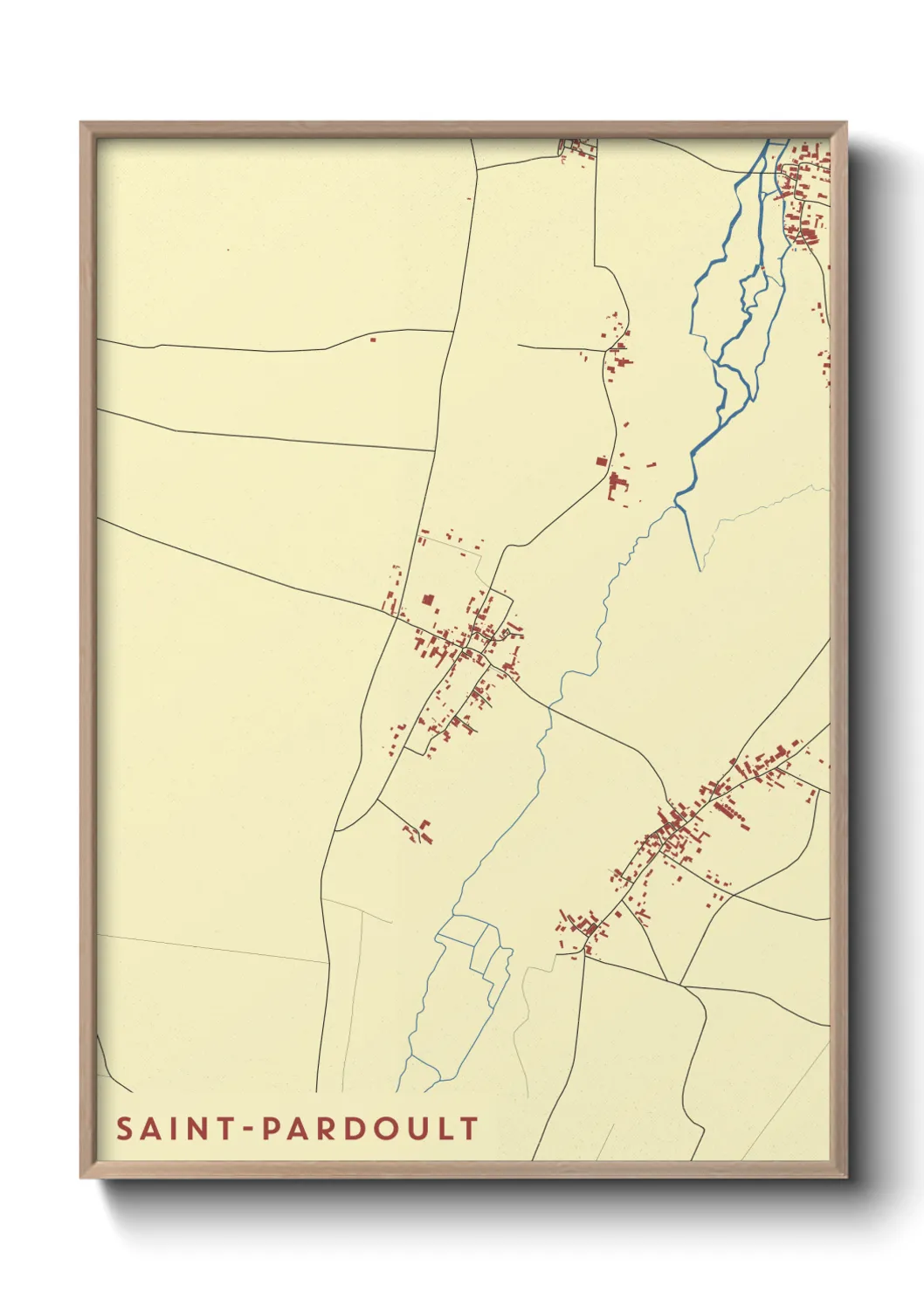 Une affiche de carte sur Saint-Pardoult
