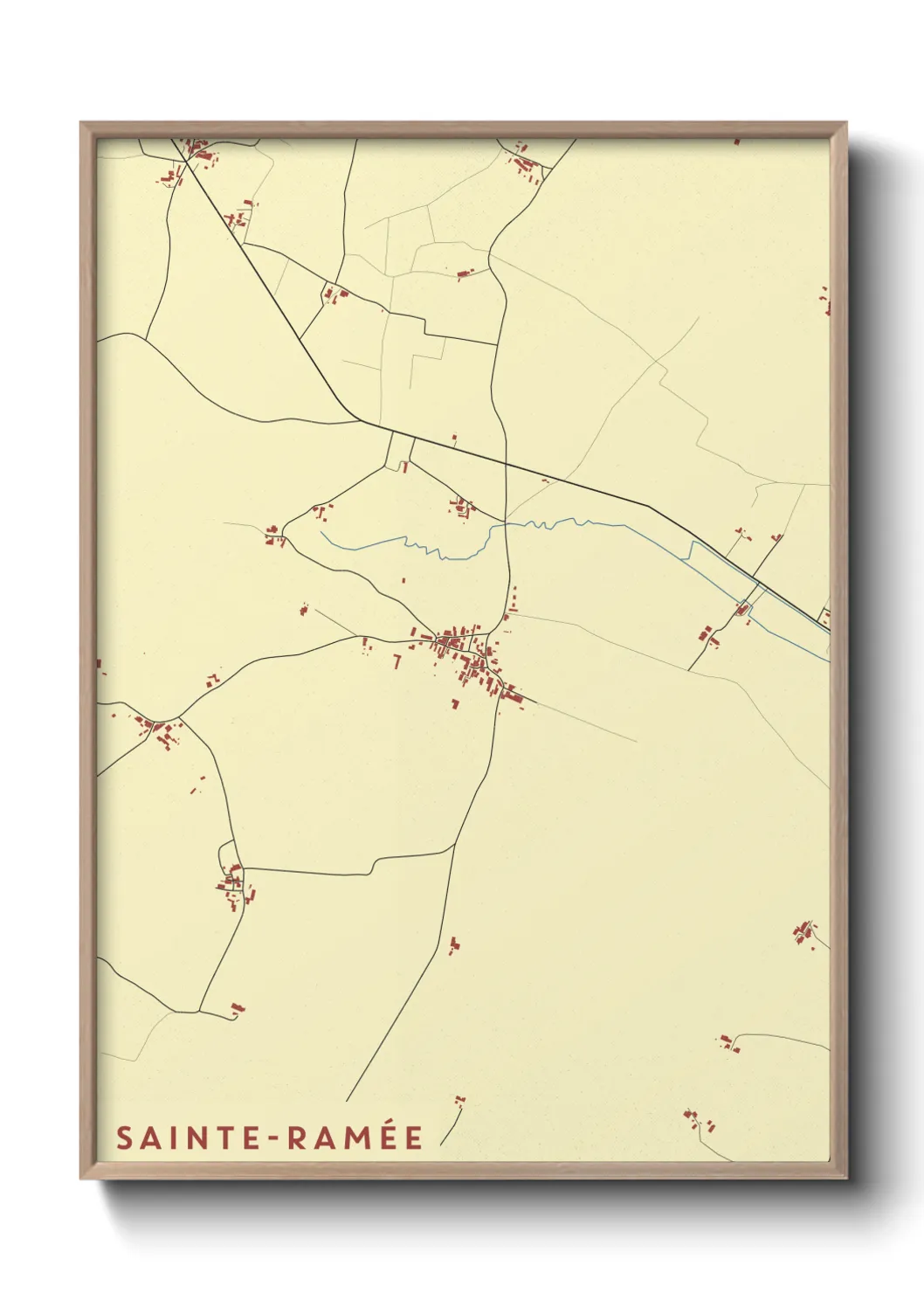 Une affiche de carte sur Sainte-Ramée