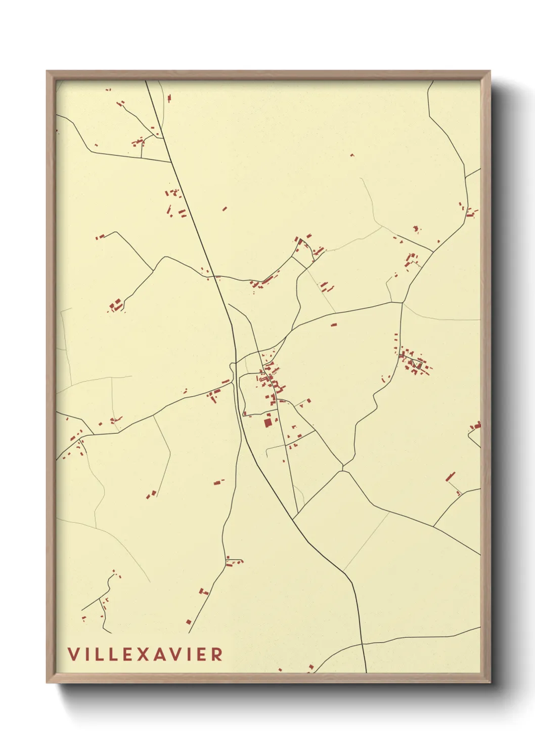 Une affiche de carte sur Villexavier