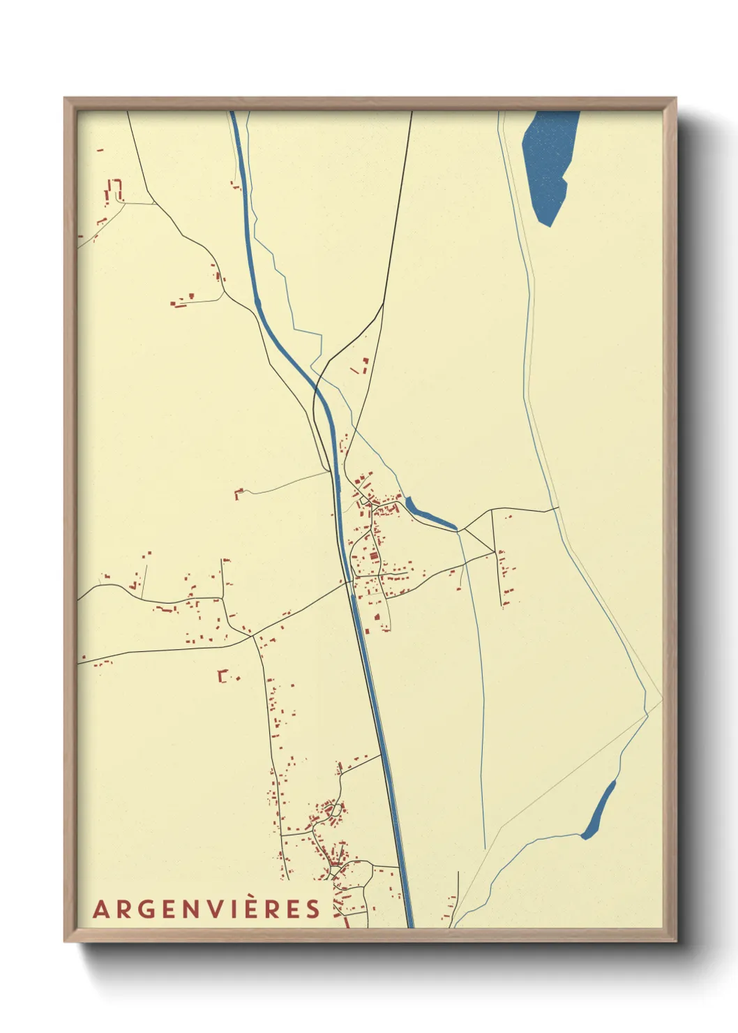 Une affiche de carte sur Argenvières