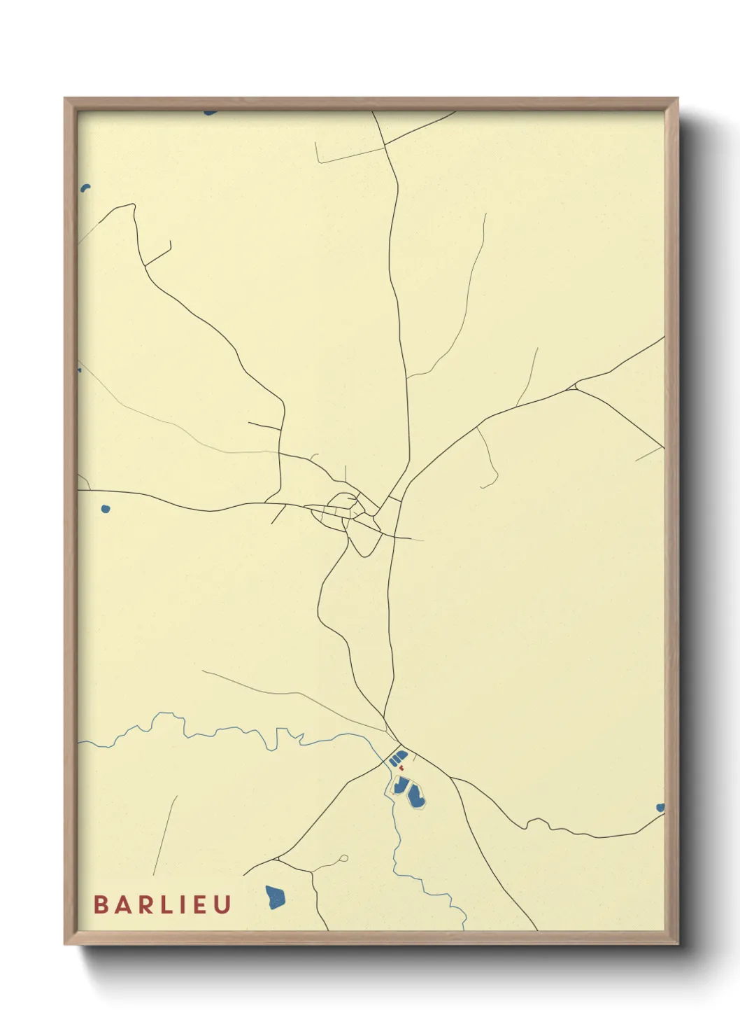 Une affiche de carte sur Barlieu