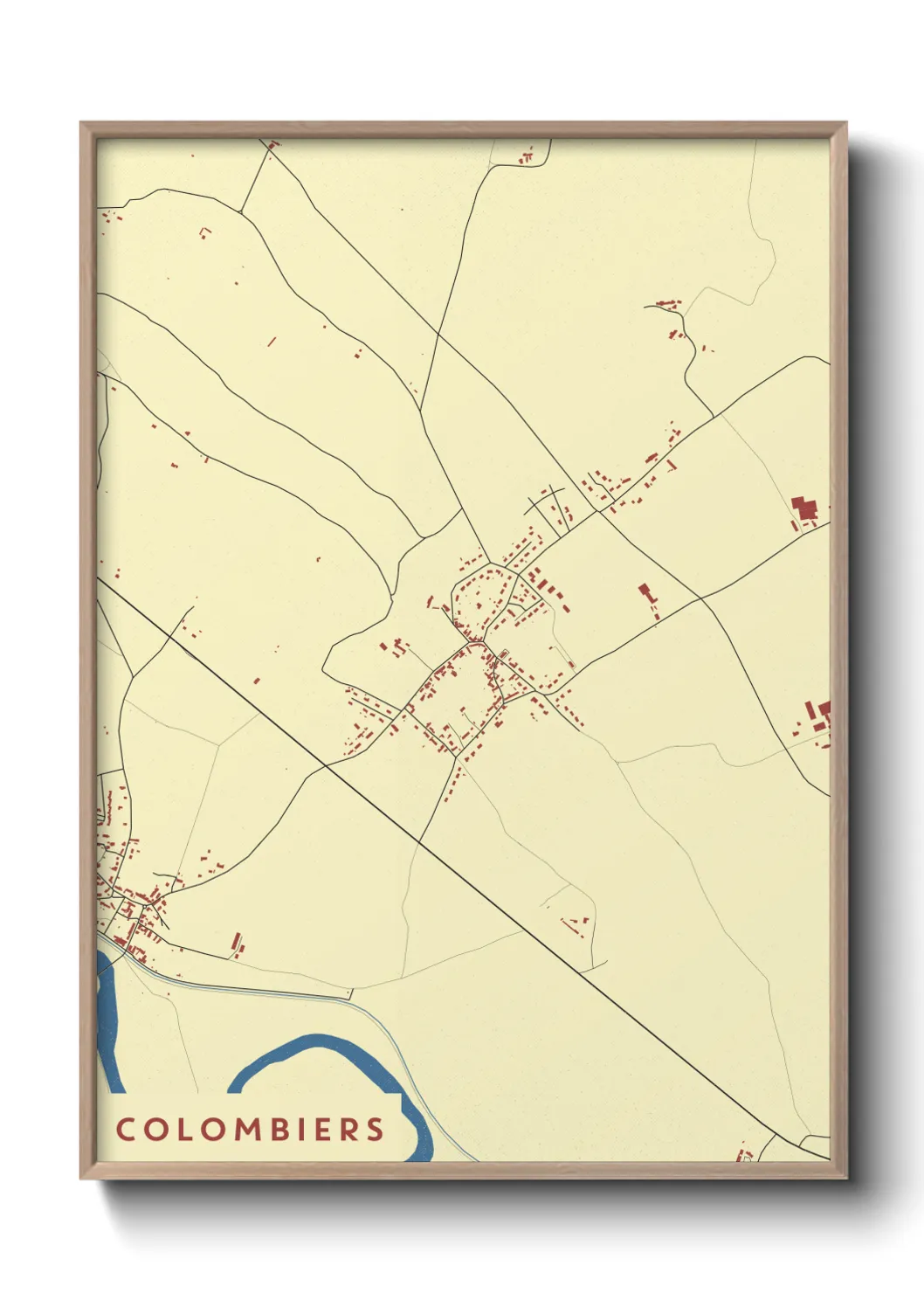 Une affiche de carte sur Colombiers