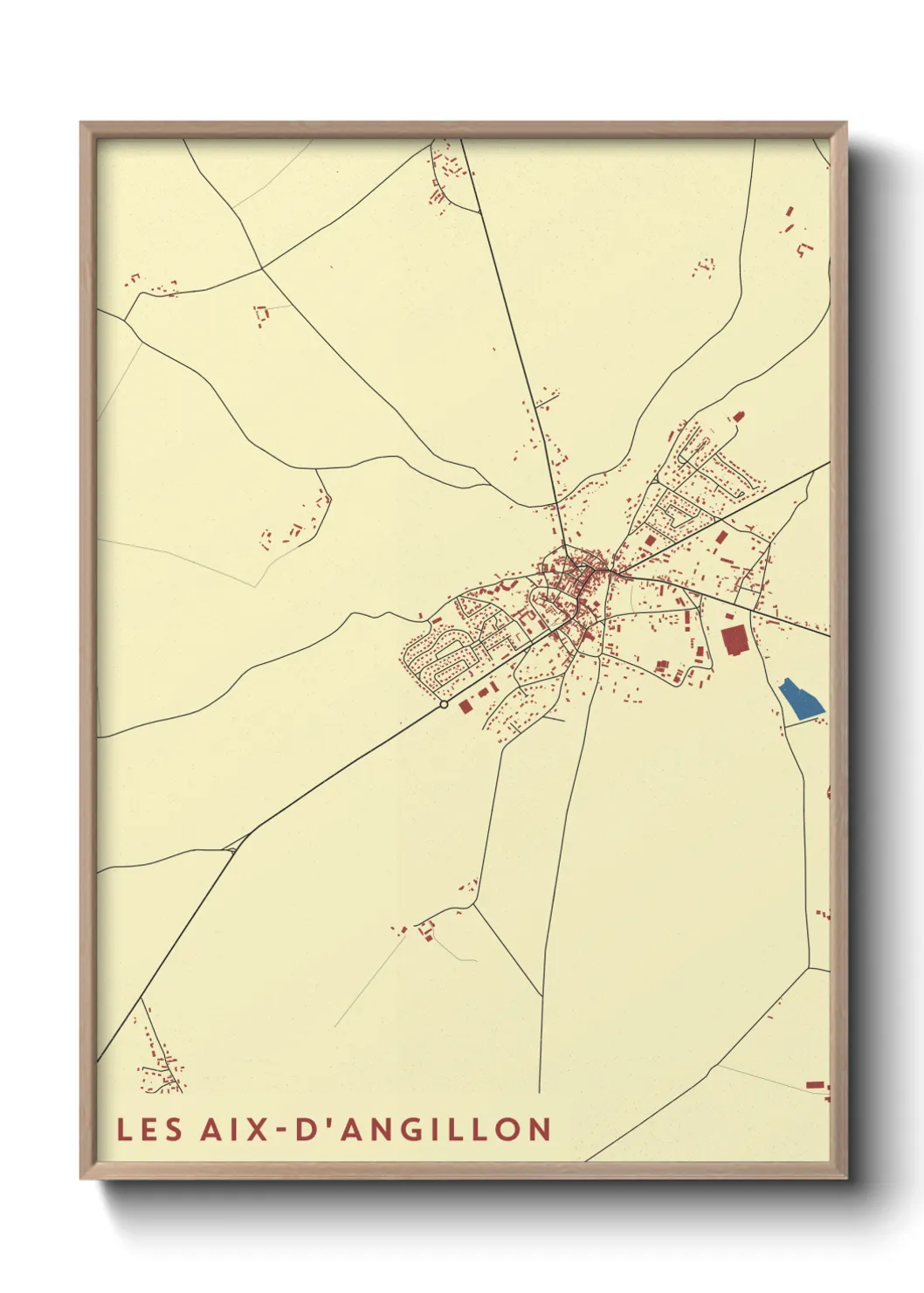 Une affiche de carte sur Les Aix-d'Angillon