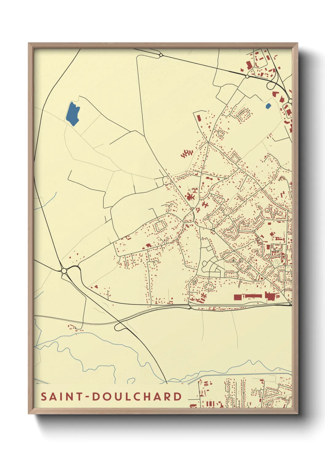Une affiche de carte sur Saint-Doulchard