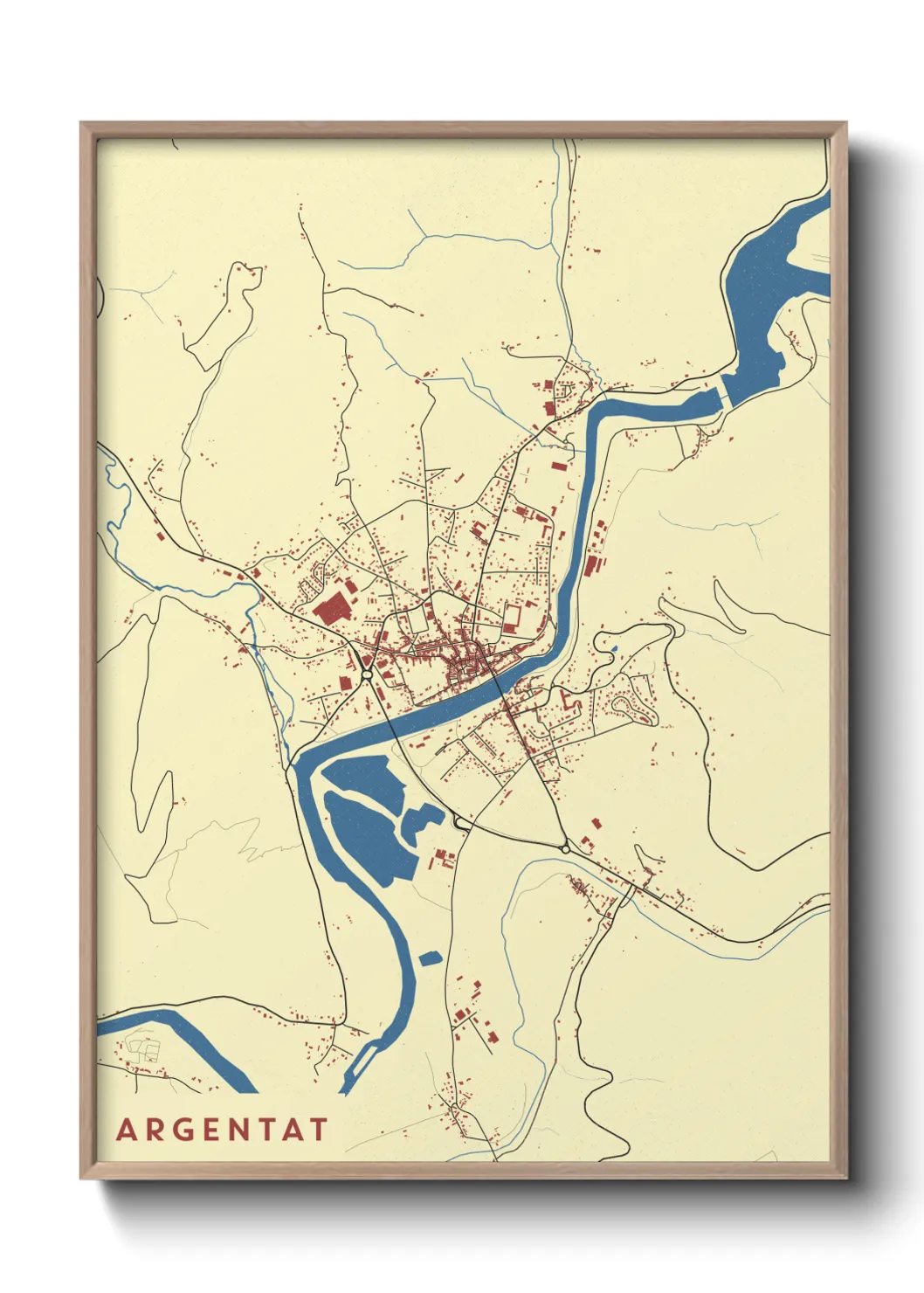 Une affiche de carte sur Argentat