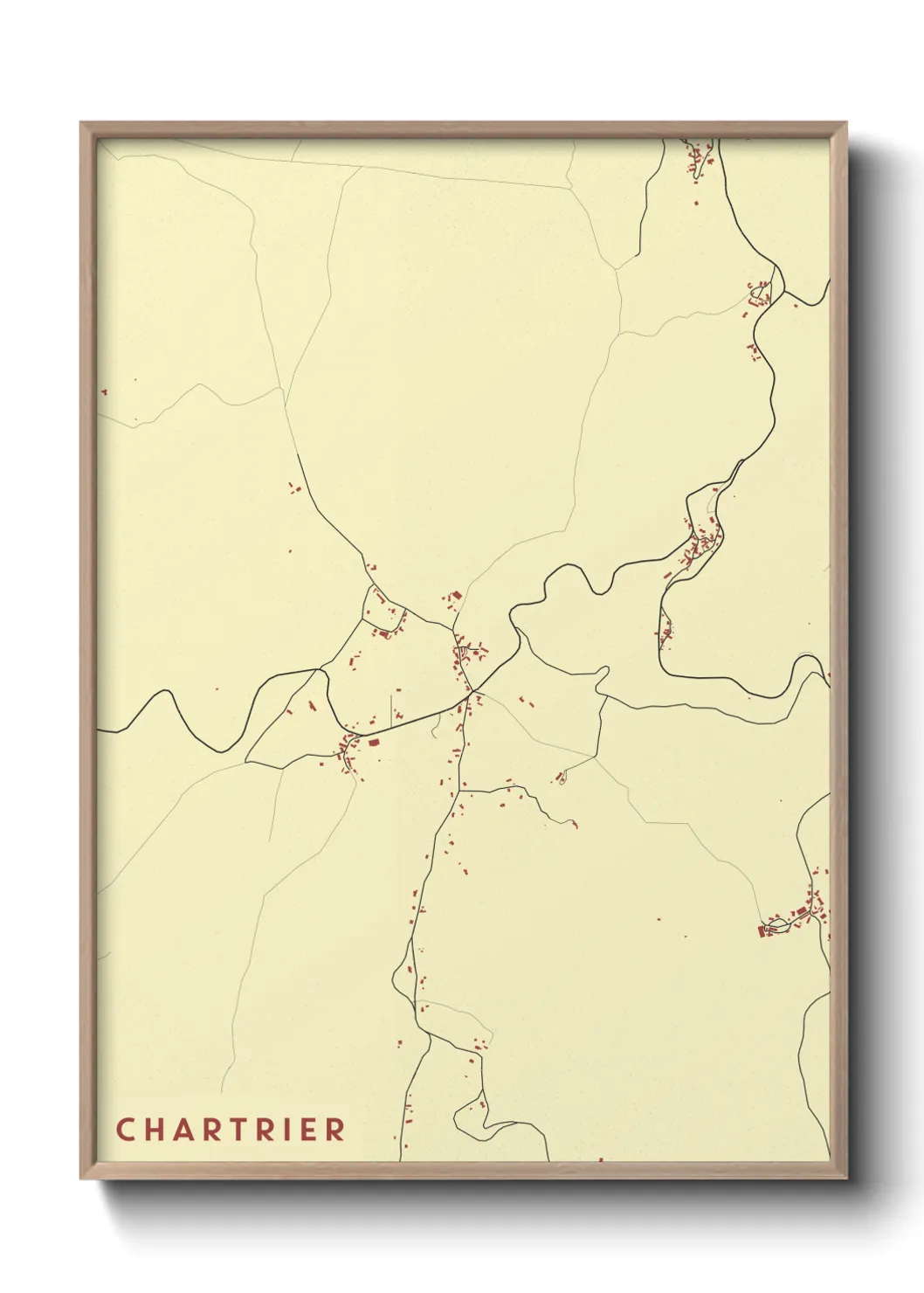 Une affiche de carte sur Chartrier
