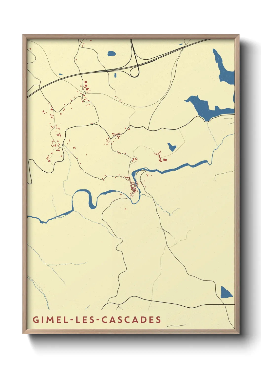 Une affiche de carte sur Gimel-les-Cascades