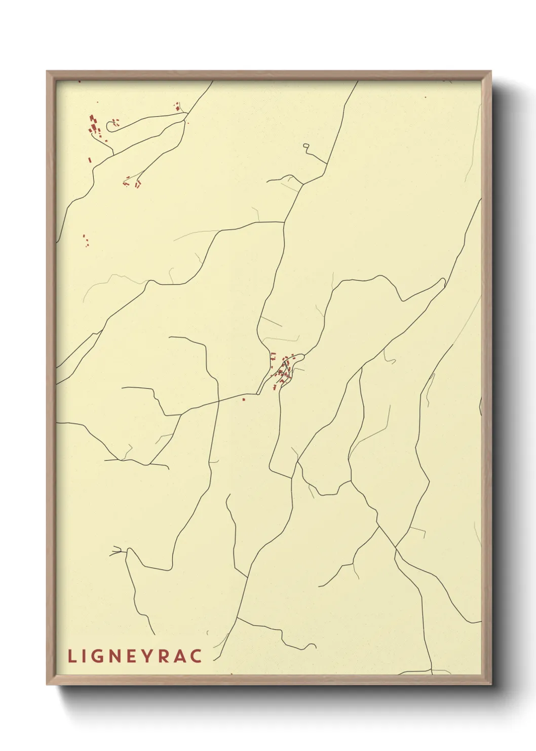 Une affiche de carte sur Ligneyrac