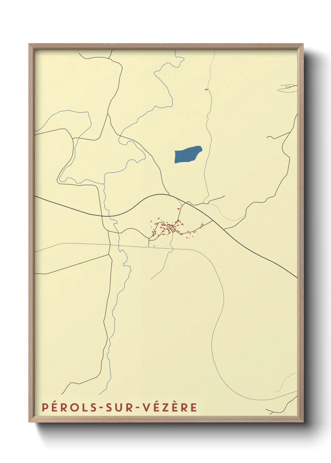 Une affiche de carte sur Pérols-sur-Vézère