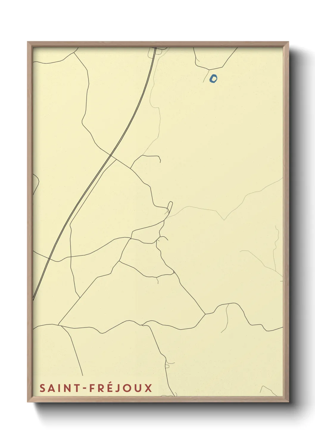 Une affiche de carte sur Saint-Fréjoux