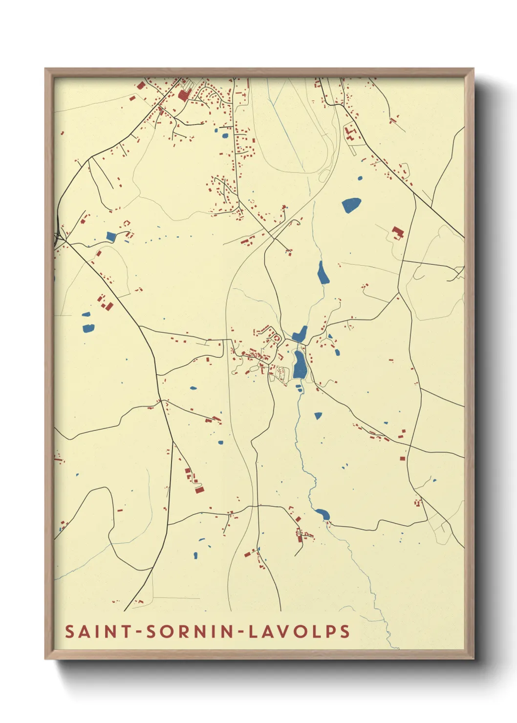 Une affiche de carte sur Saint-Sornin-Lavolps