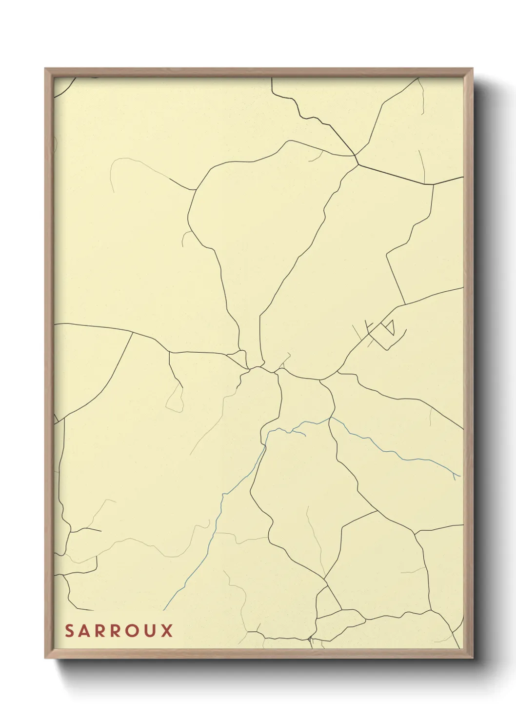 Une affiche de carte sur Sarroux