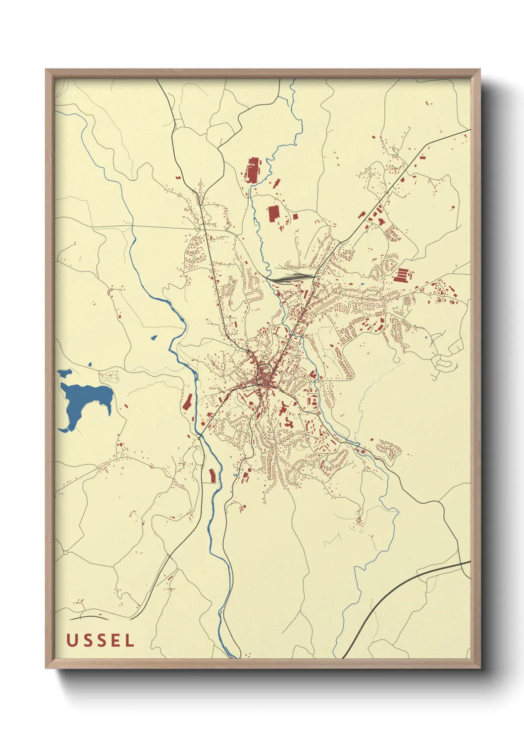 Une affiche de carte sur Ussel
