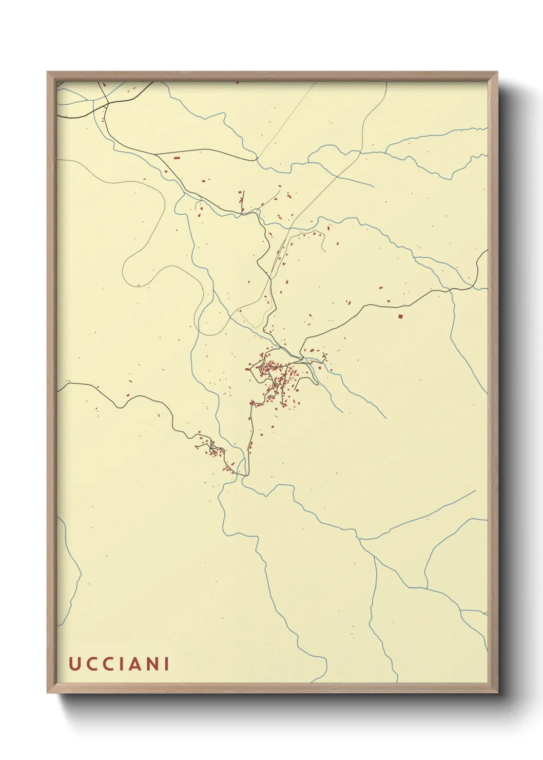 Une affiche de carte sur Ucciani