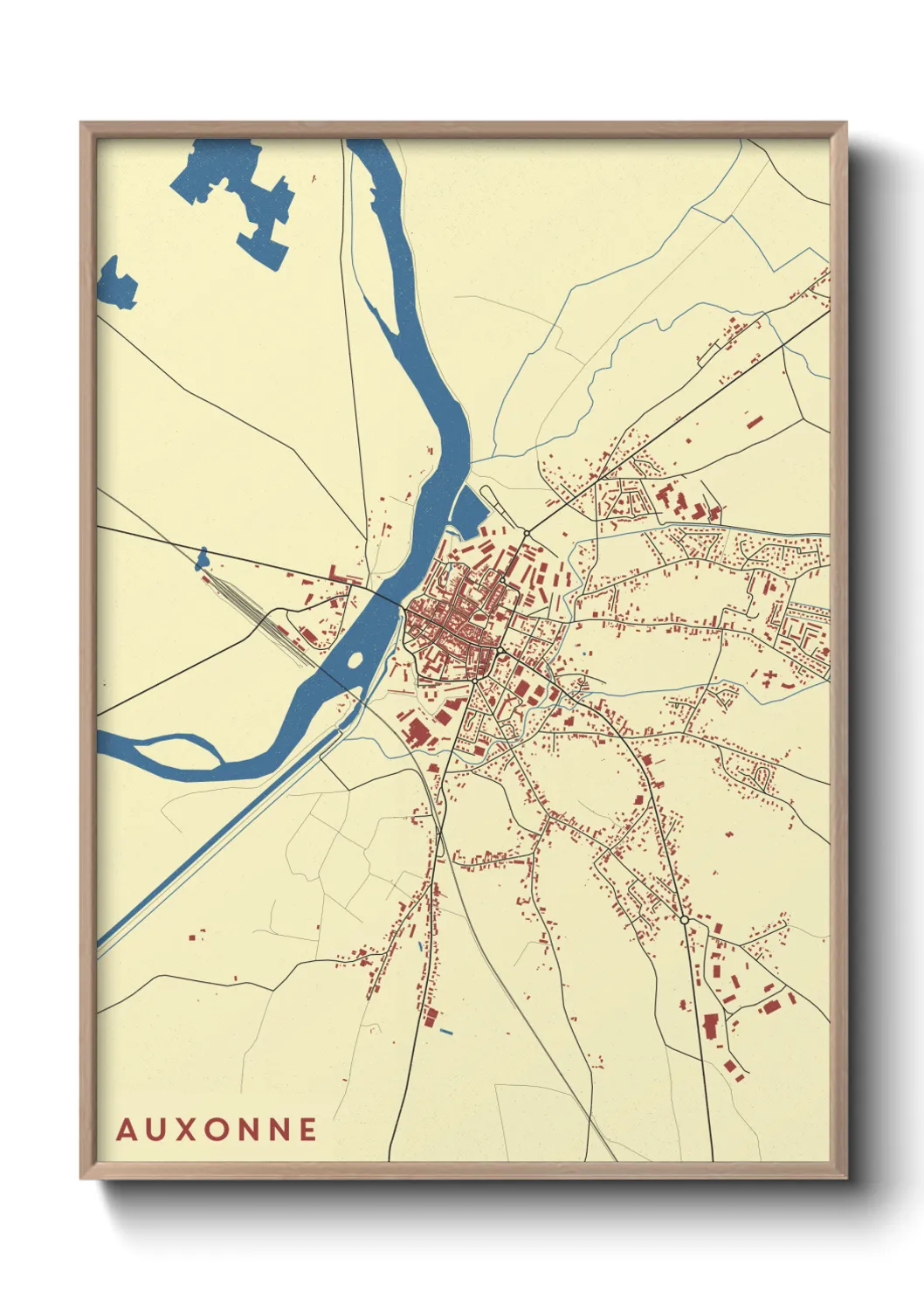 Une affiche de carte sur Auxonne