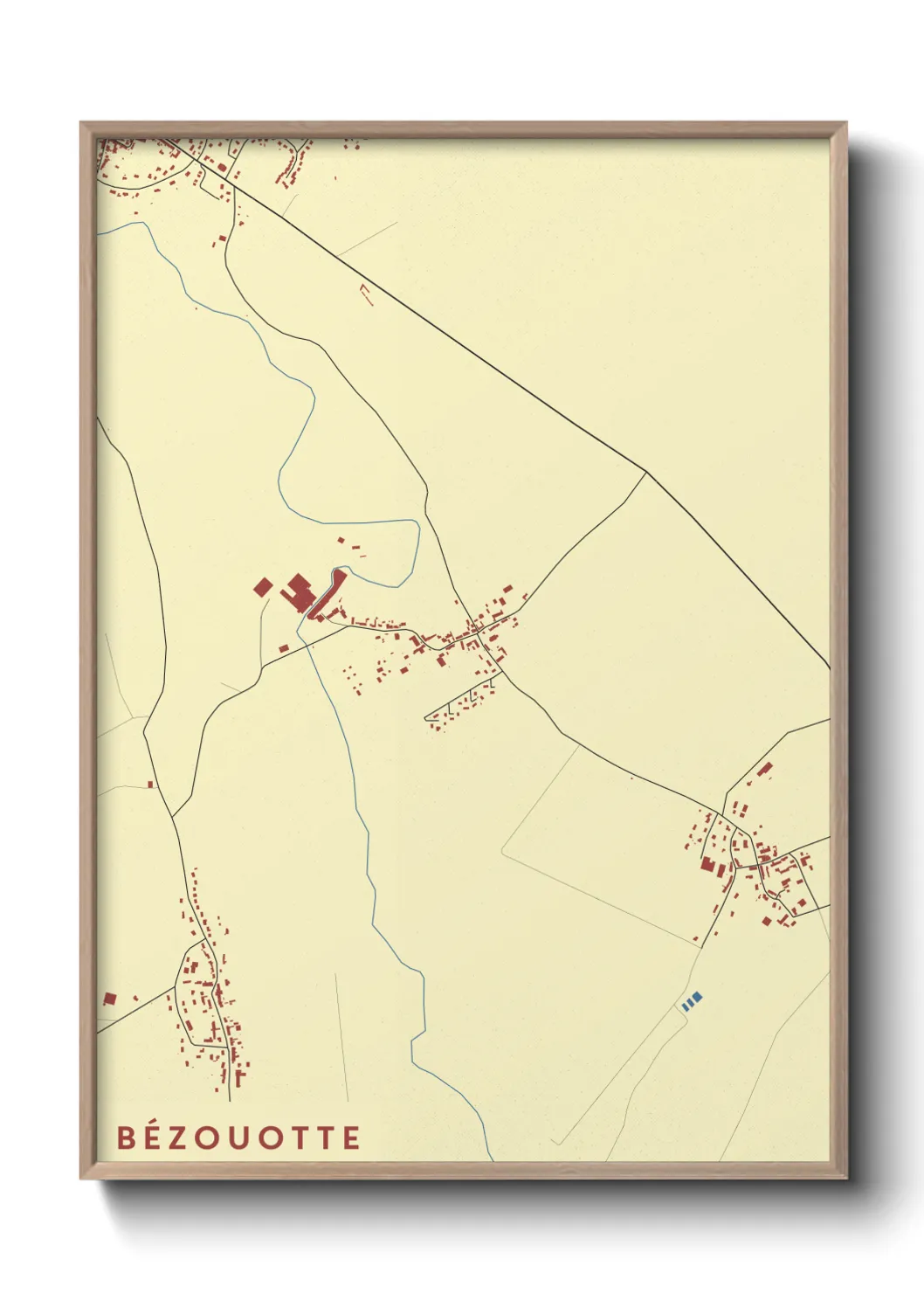 Une affiche de carte sur Bézouotte