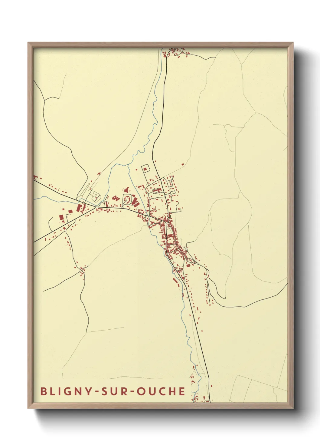 Une affiche de carte sur Bligny-sur-Ouche