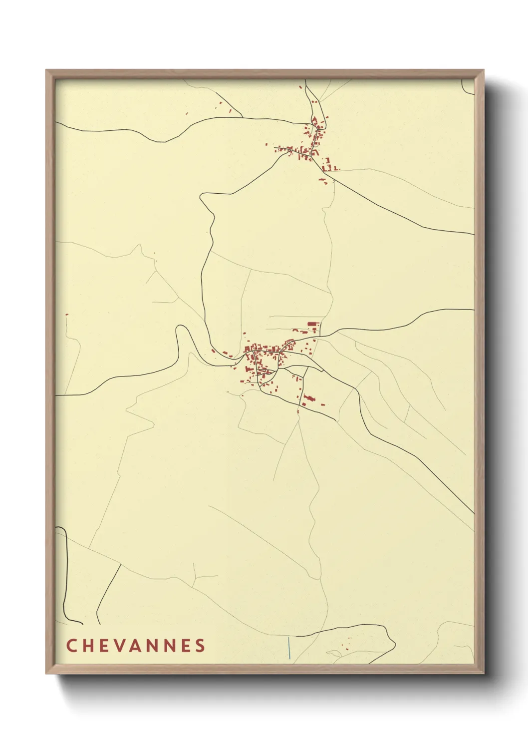 Une affiche de carte sur Chevannes