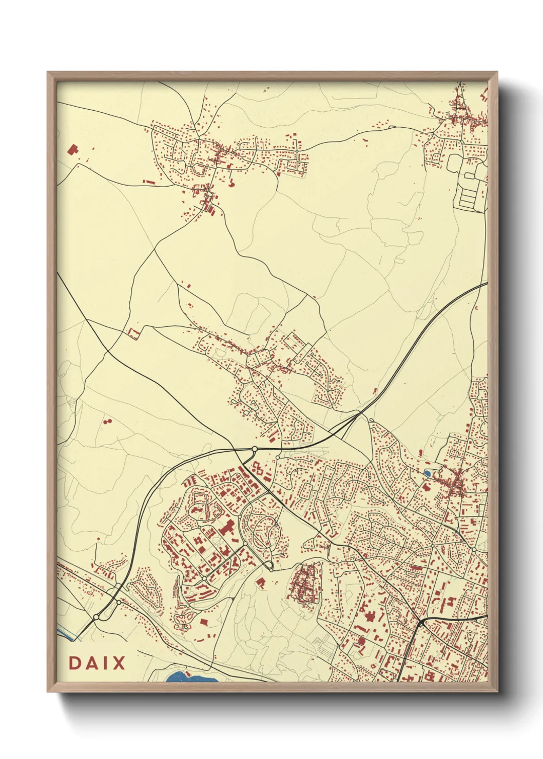 Une affiche de carte sur Daix