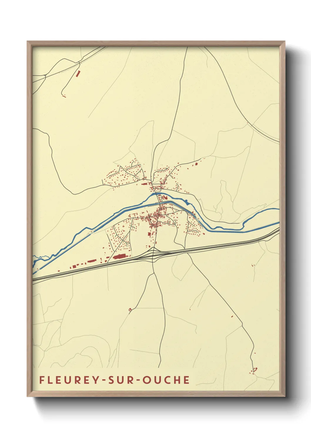 Un poster carteFleurey-sur-Ouche