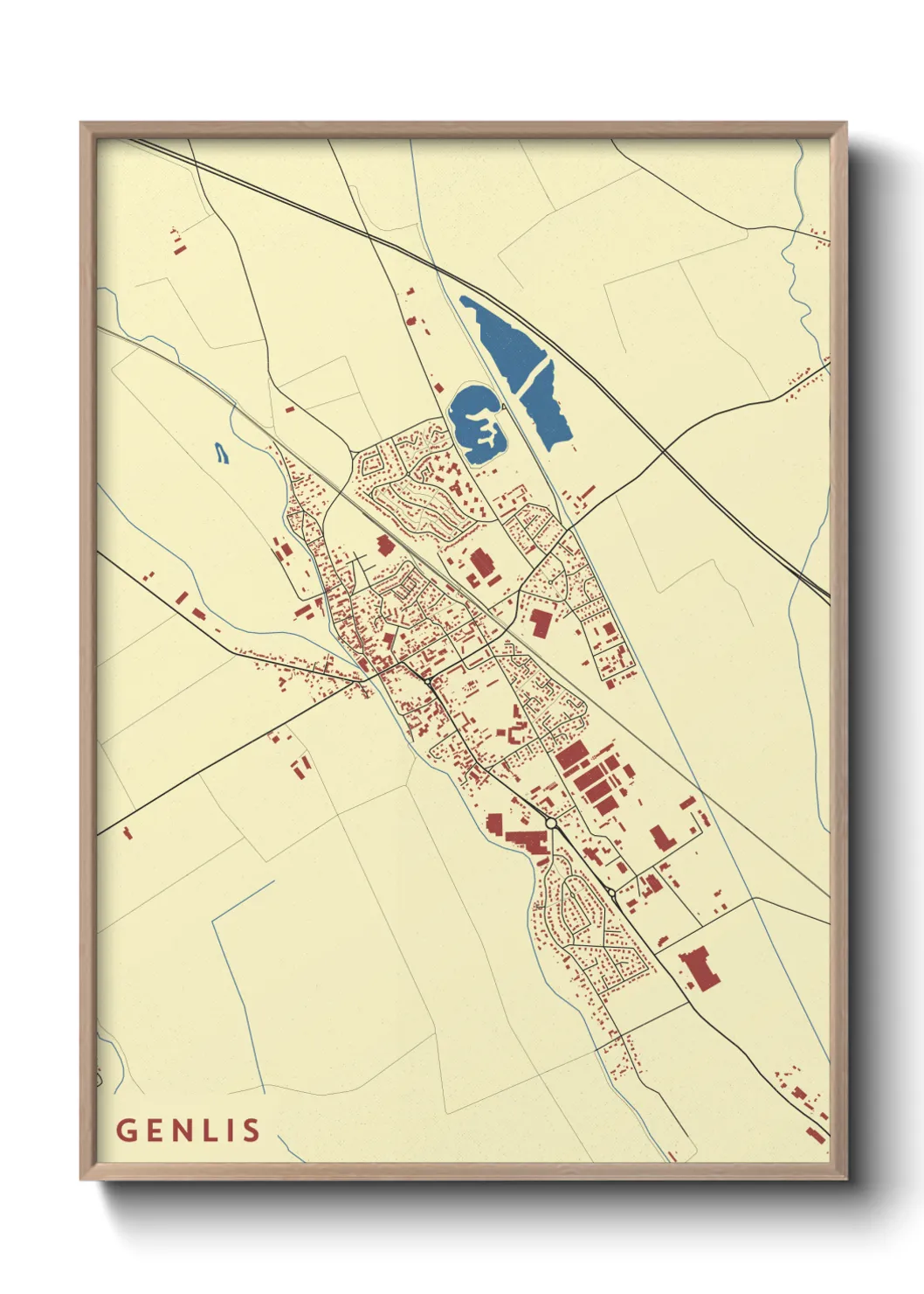 Une affiche de carte sur Genlis