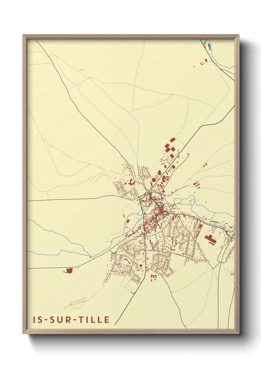 Une affiche de carte sur Is-sur-Tille