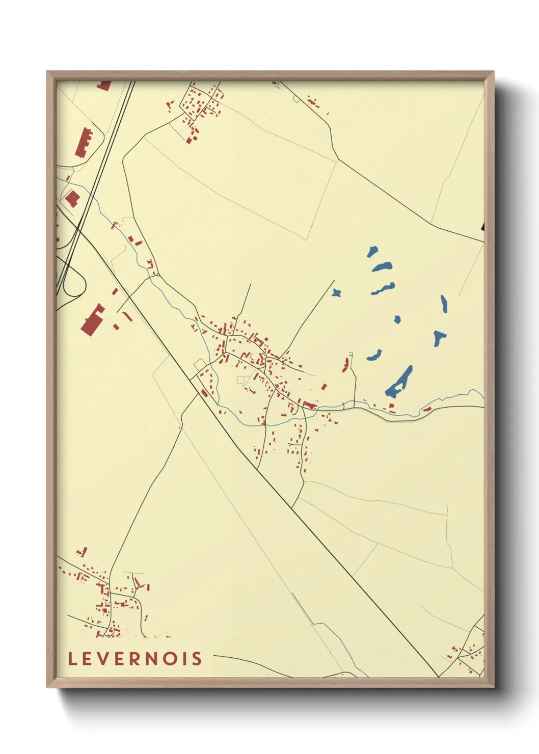 Une affiche de carte sur Levernois