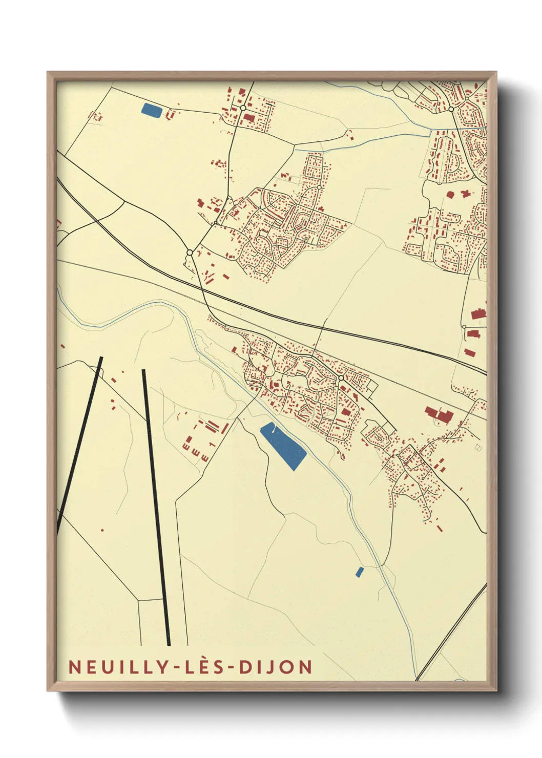 Une affiche de carte sur Neuilly-lès-Dijon