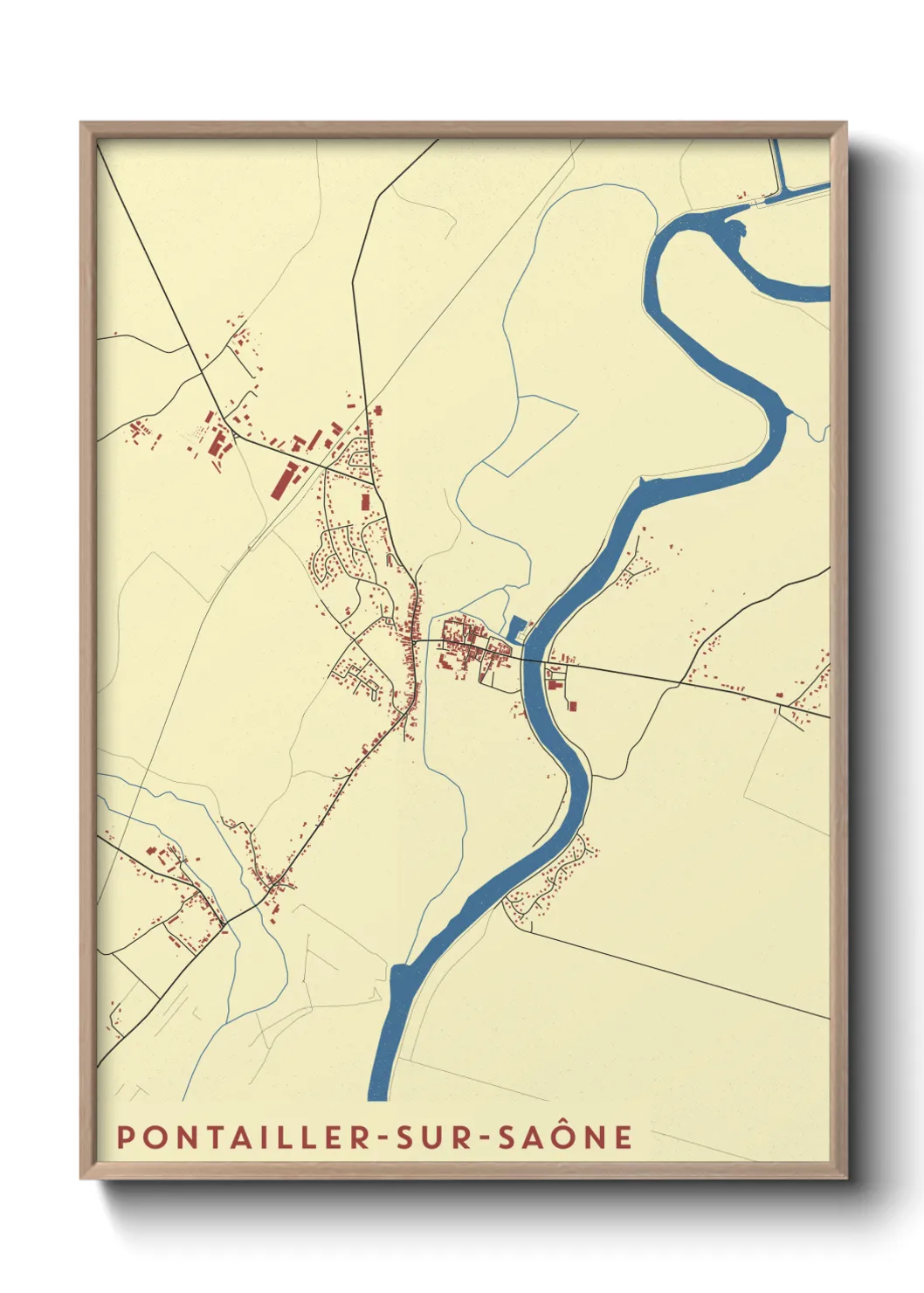 Une affiche de carte sur Pontailler-sur-Saône