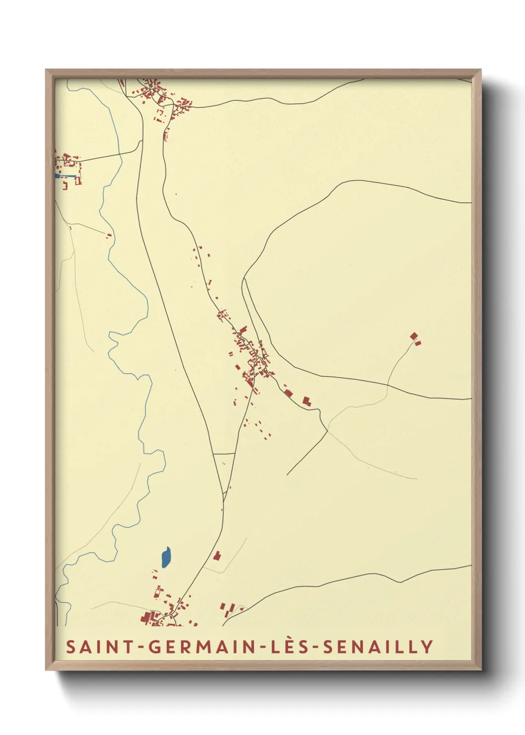 Une affiche de carte sur Saint-Germain-lès-Senailly