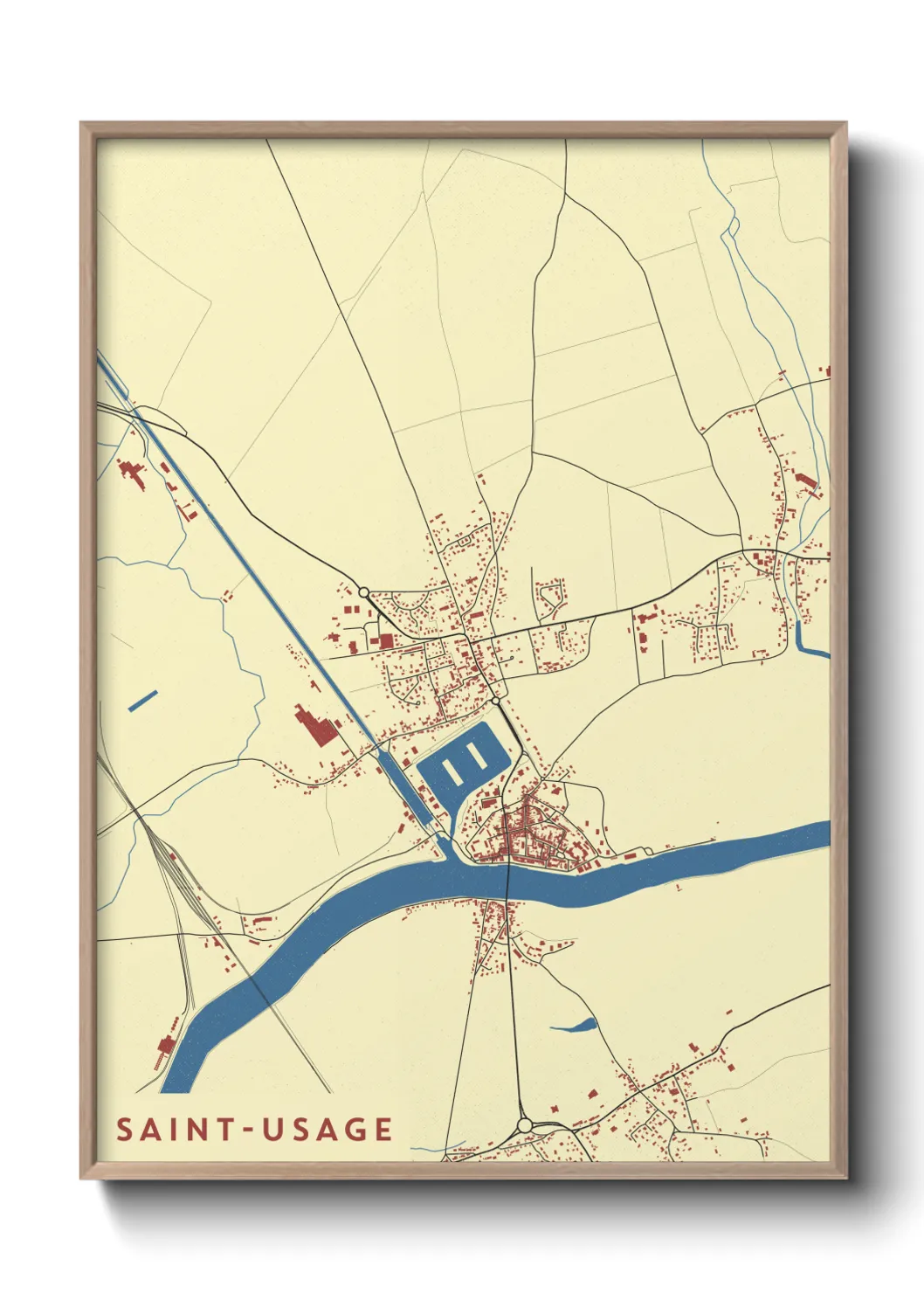 Une affiche de carte sur Saint-Usage