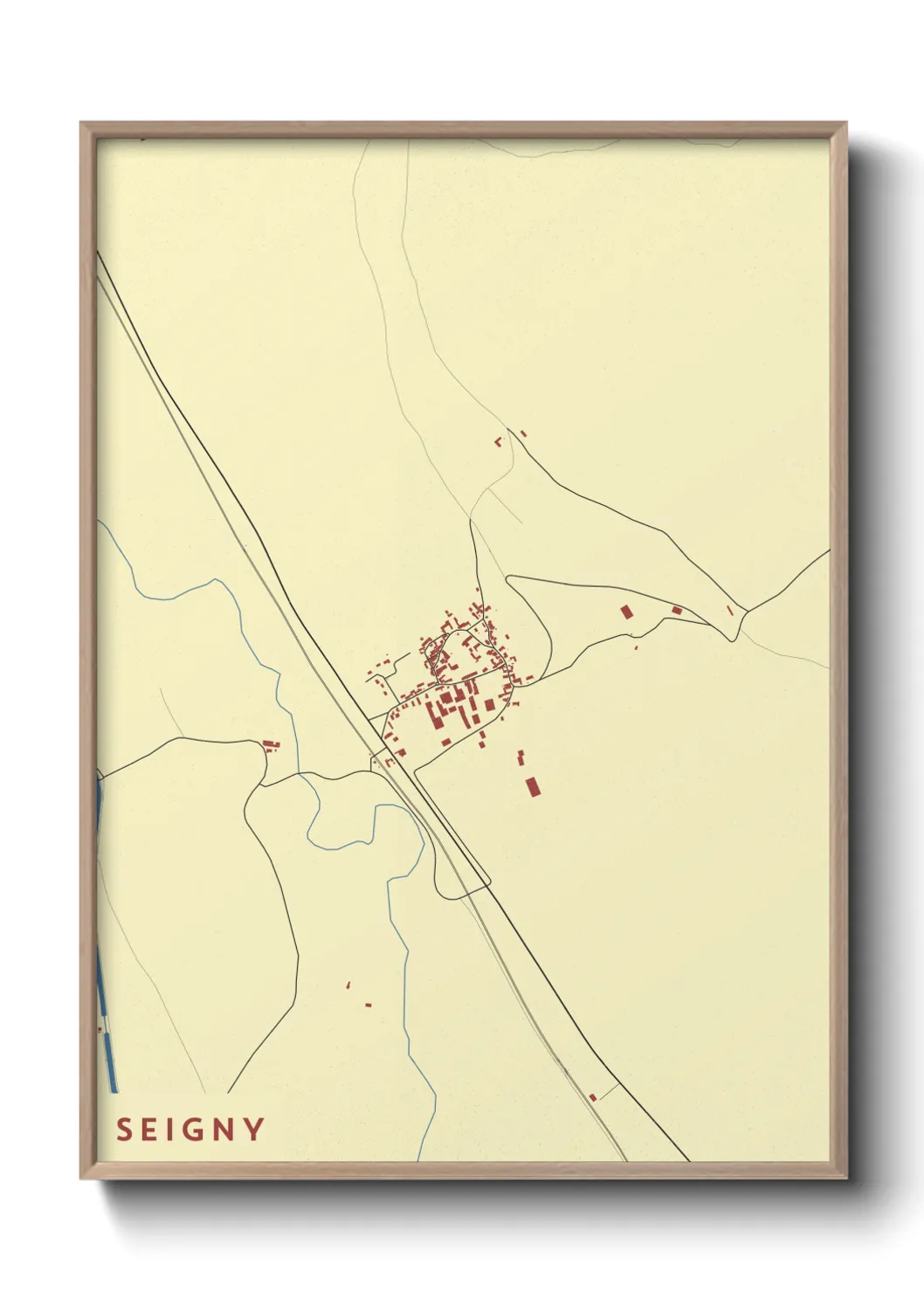 Une affiche de carte sur Seigny