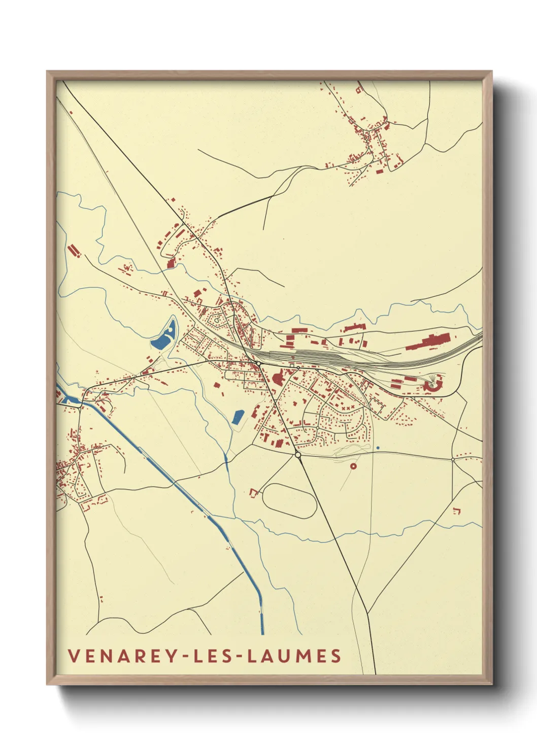 Une affiche de carte sur Venarey-les-Laumes