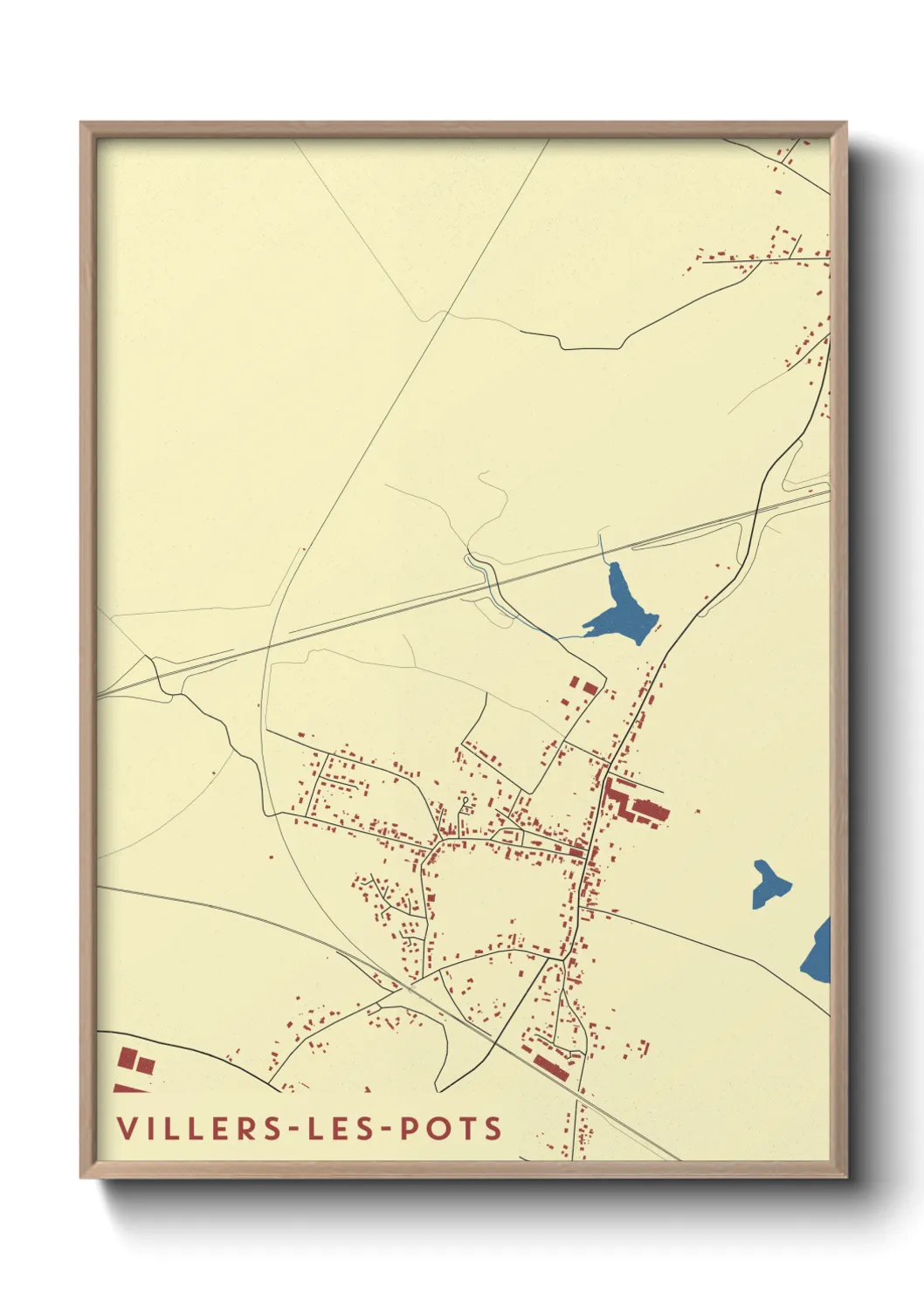 Une affiche de carte sur Villers-les-Pots